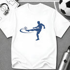 Minimalist Silhouette Strike Soccer Graphic T-Shirt - soccer fan t-shirt | GoalRush Studio