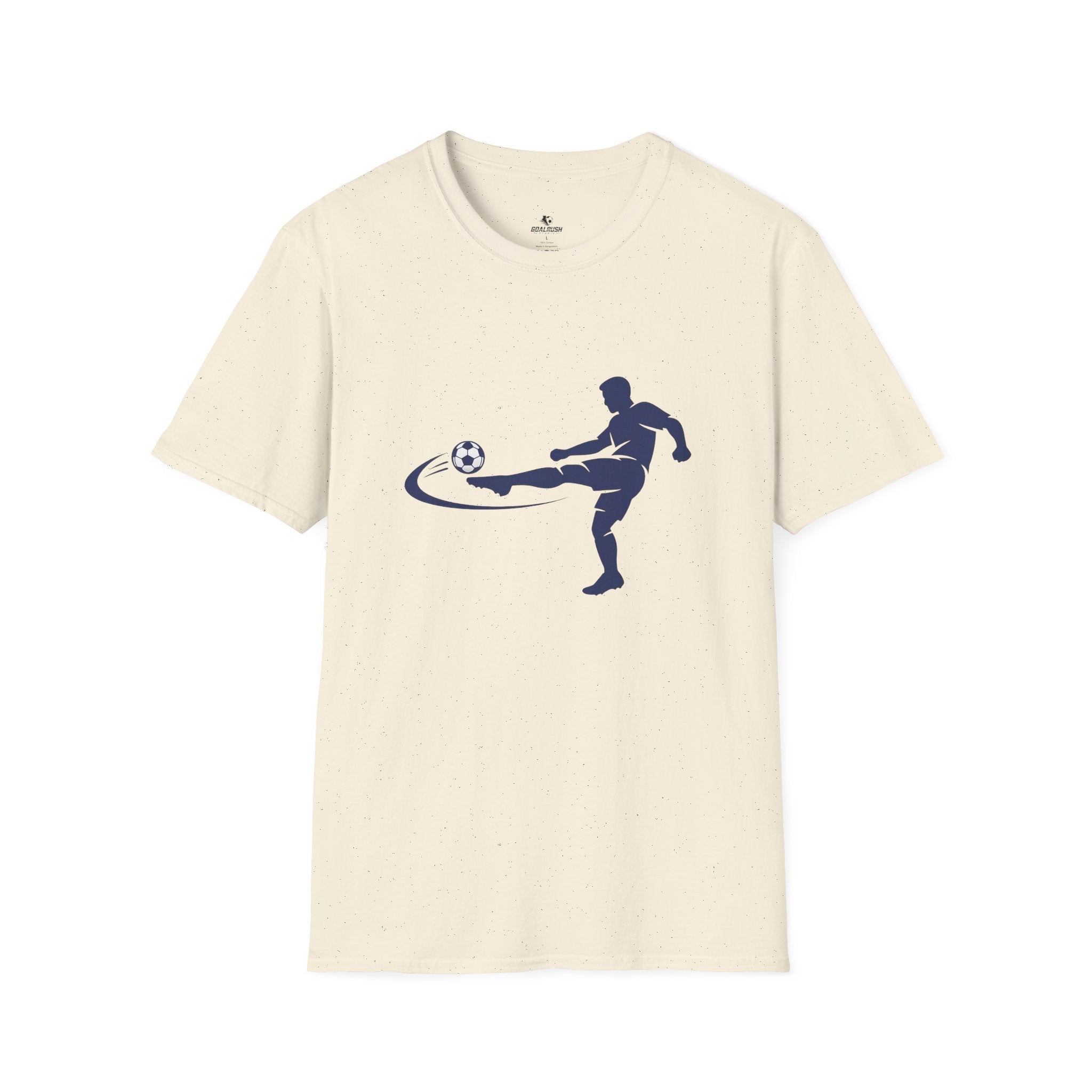 Minimalist Silhouette Strike Soccer Graphic T-Shirt - soccer fan t-shirt | GoalRush Studio