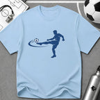 Minimalist Silhouette Strike Soccer Graphic T-Shirt - soccer fan t-shirt | GoalRush Studio