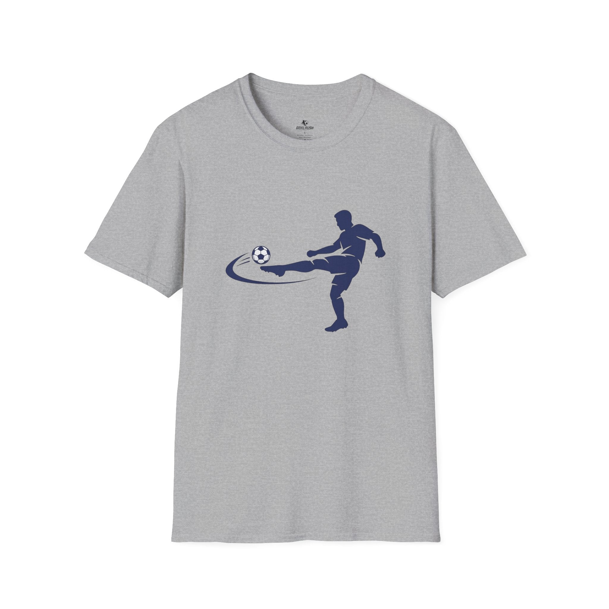 Minimalist Silhouette Strike Soccer Graphic T-Shirt - soccer fan t-shirt | GoalRush Studio