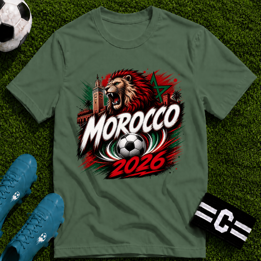 Morocco 2026 World Cup Graphic T-Shirt - soccer fan t-shirt | GoalRush Studio