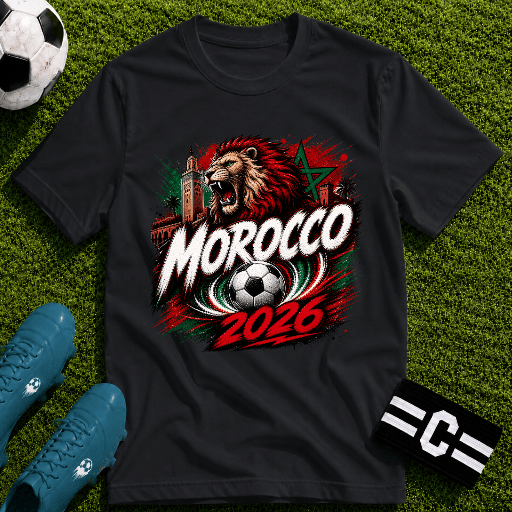 Morocco 2026 World Cup Graphic T-Shirt - soccer fan t-shirt | GoalRush Studio