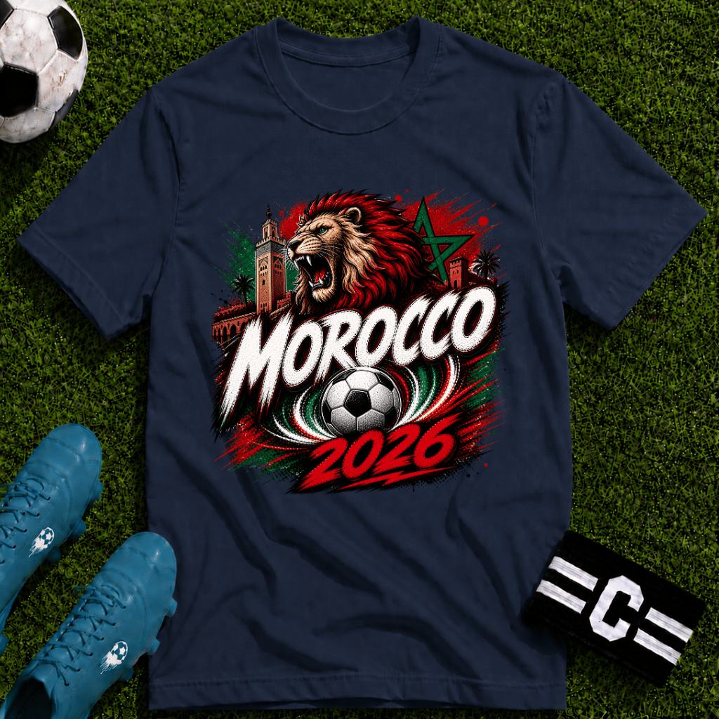 Morocco 2026 World Cup Graphic T-Shirt - soccer fan t-shirt | GoalRush Studio