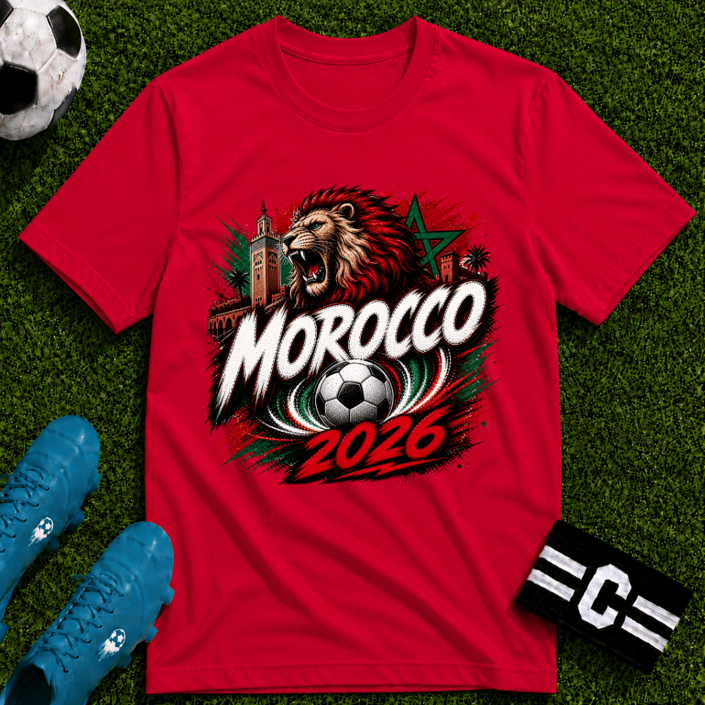 Morocco 2026 World Cup Graphic T-Shirt - soccer fan t-shirt | GoalRush Studio