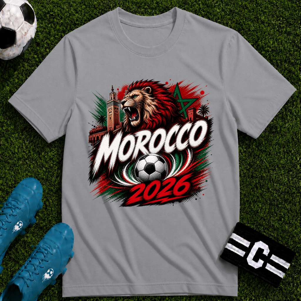 Morocco 2026 World Cup Graphic T-Shirt - soccer fan t-shirt | GoalRush Studio