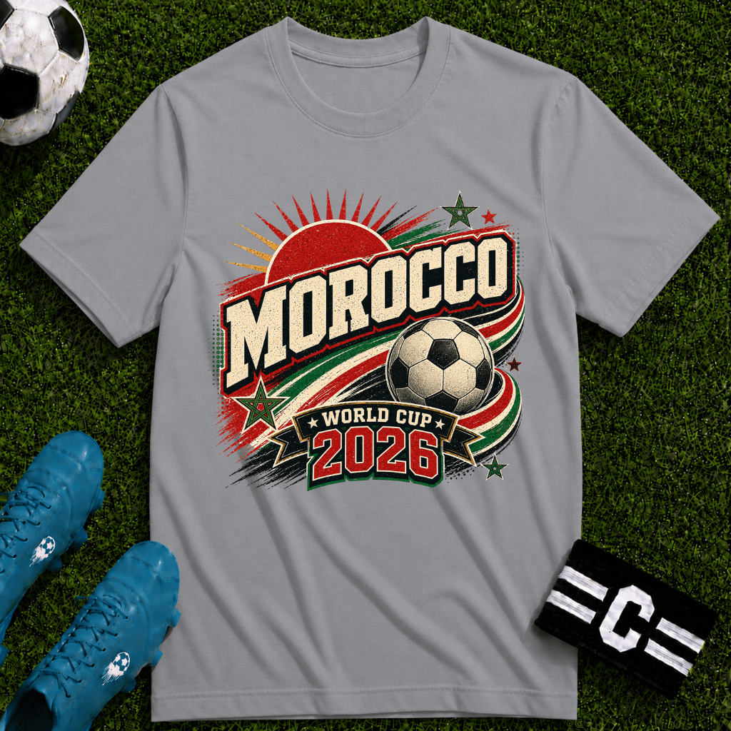 Morocco 2026 World Cup Retro T-Shirt - soccer fan t-shirt | GoalRush Studio