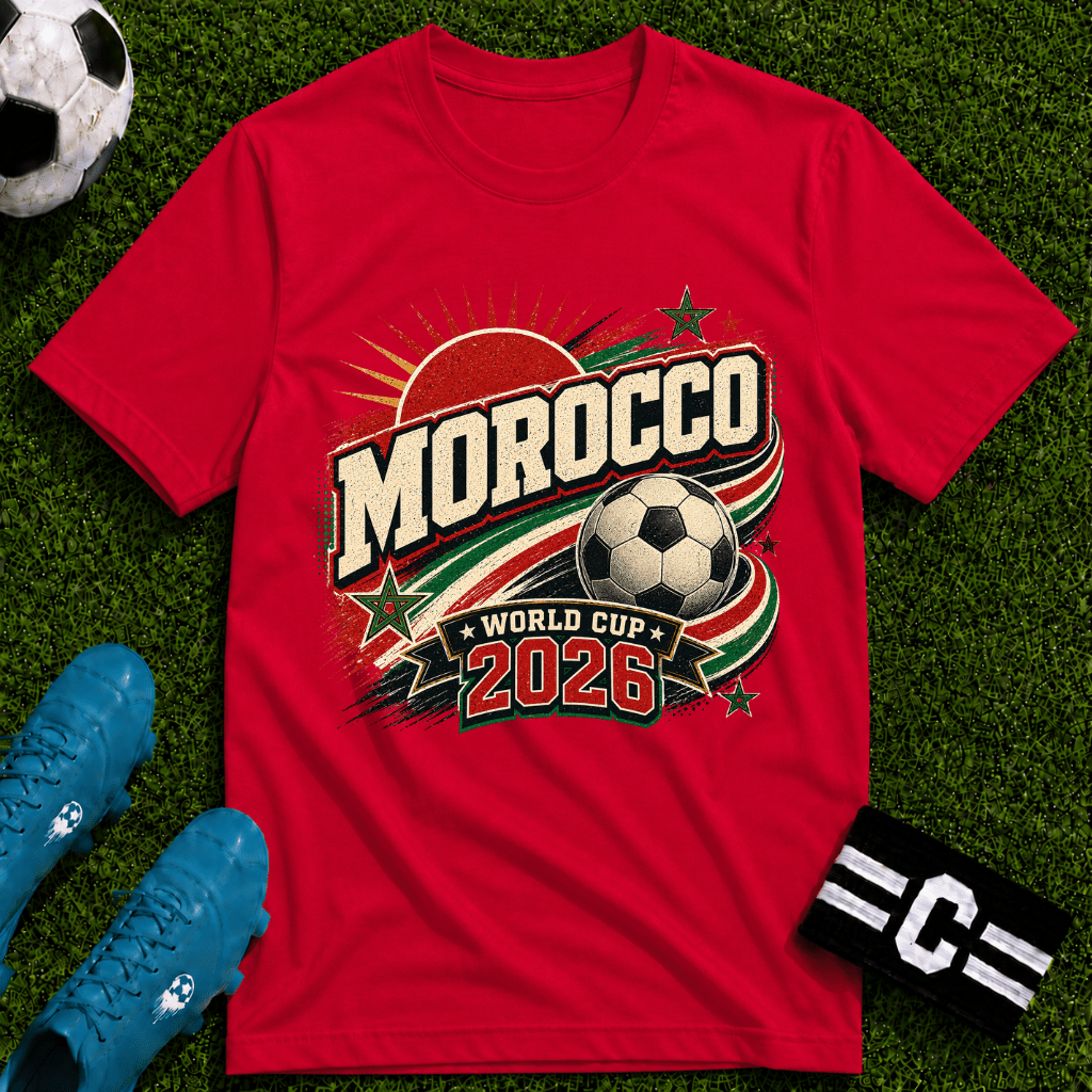 Morocco 2026 World Cup Retro T-Shirt - soccer fan t-shirt | GoalRush Studio