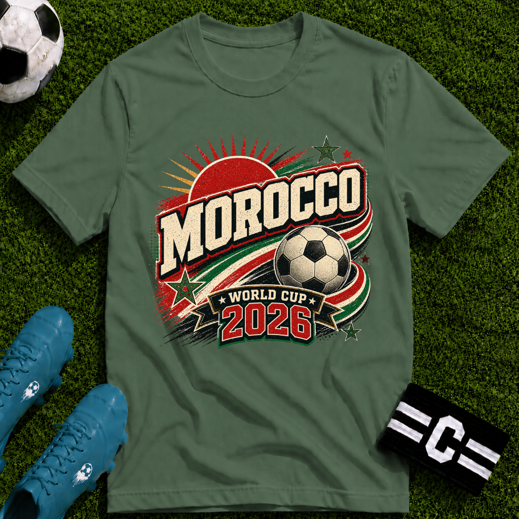 Morocco 2026 World Cup Retro T-Shirt - soccer fan t-shirt | GoalRush Studio