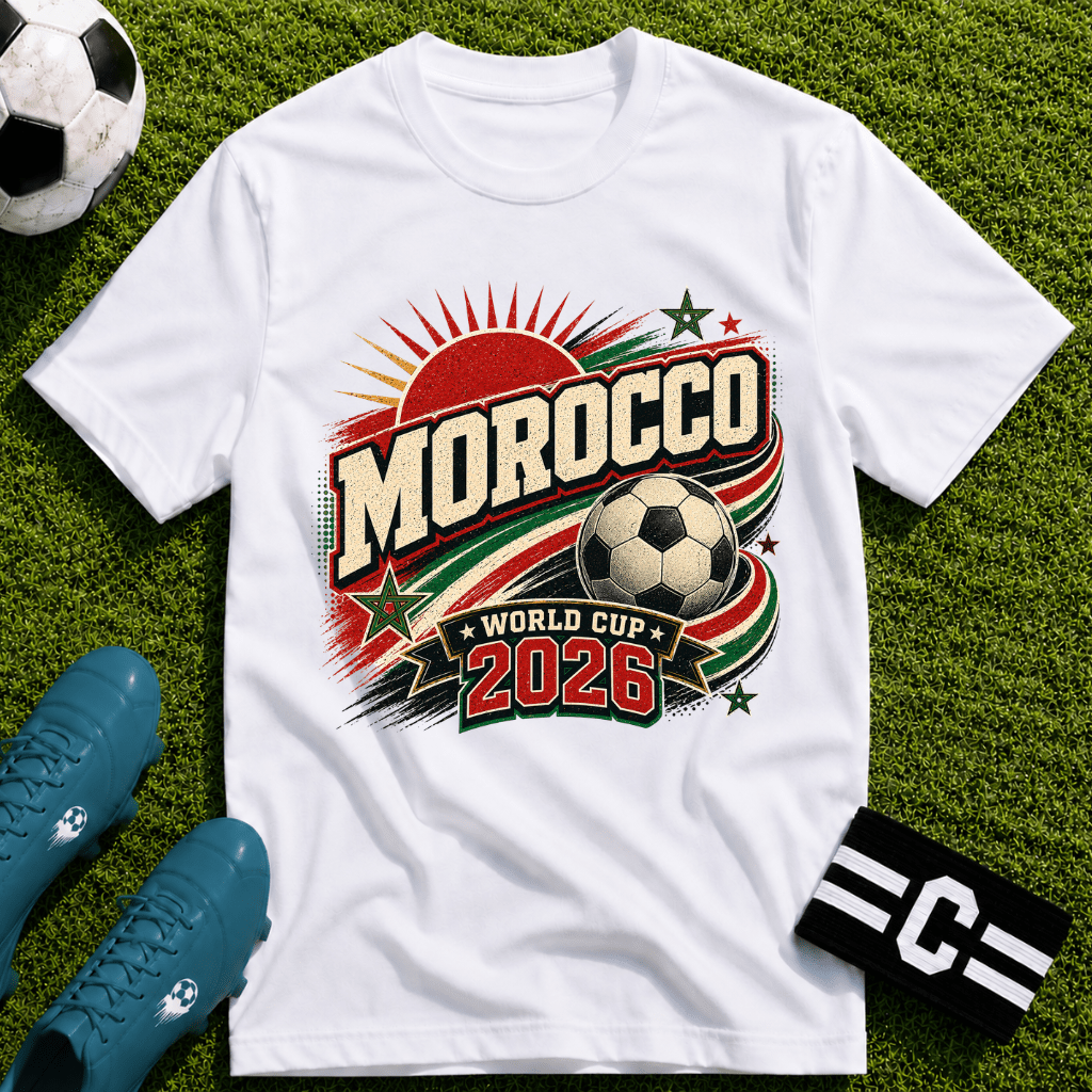 Morocco 2026 World Cup Retro T-Shirt - soccer fan t-shirt | GoalRush Studio