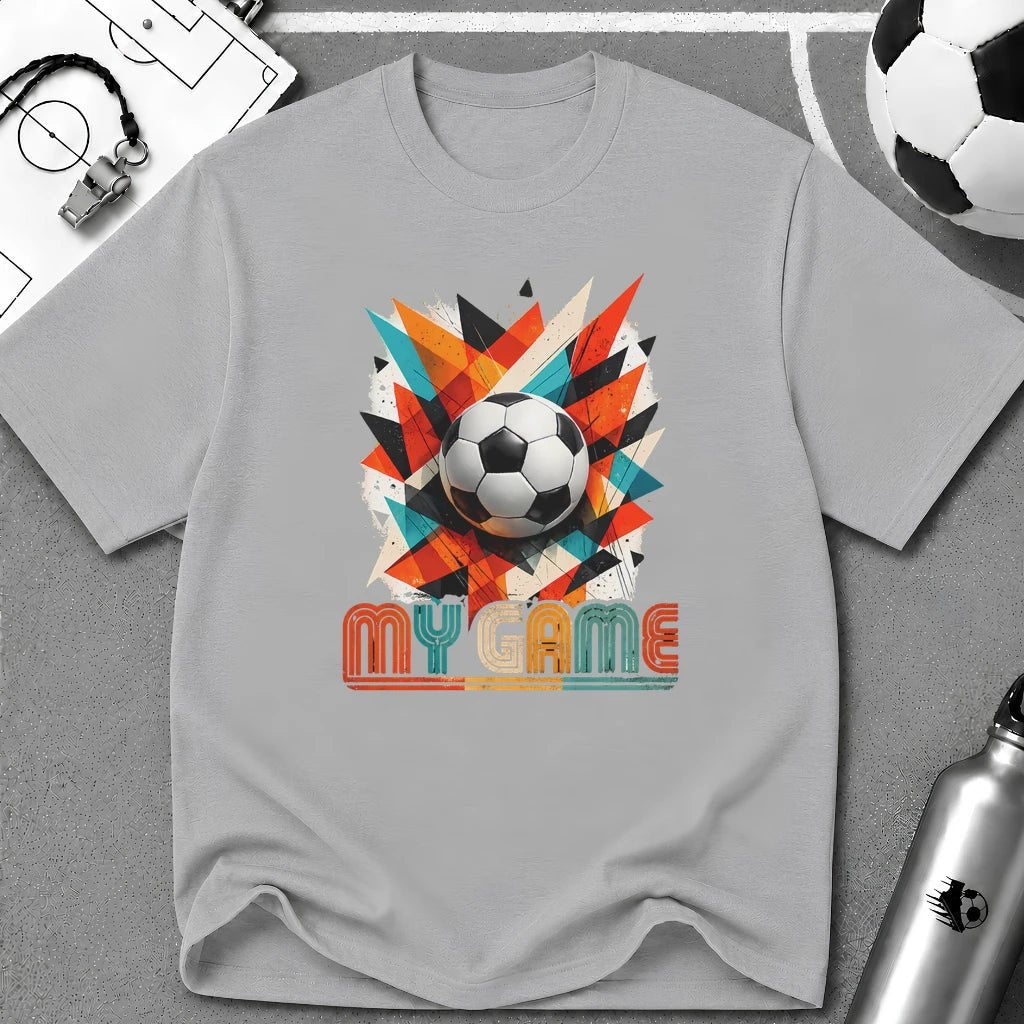 My Game Retro Geometric Soccer T-Shirt - soccer fan t-shirt | GoalRush Studio