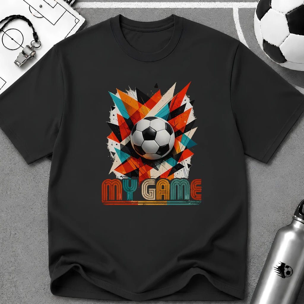 My Game Retro Geometric Soccer T-Shirt - soccer fan t-shirt | GoalRush Studio