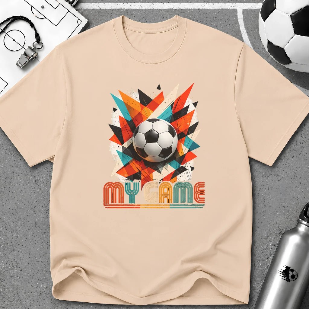 My Game Retro Geometric Soccer T-Shirt - soccer fan t-shirt | GoalRush Studio