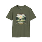 Nature Runner Graphic T-Shirt "Chasing Goals Since Dawn" - soccer fan t-shirt | GoalRush Studio