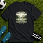 Nature Runner Graphic T-Shirt "Chasing Goals Since Dawn" - soccer fan t-shirt | GoalRush Studio
