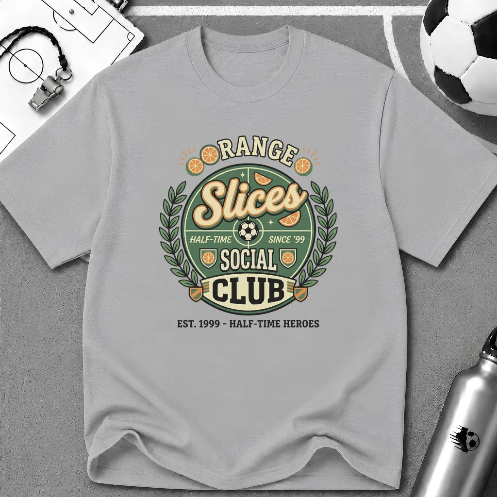 Orange Slices Social Club Funny Soccer T-Shirt - soccer fan t-shirt | GoalRush Studio