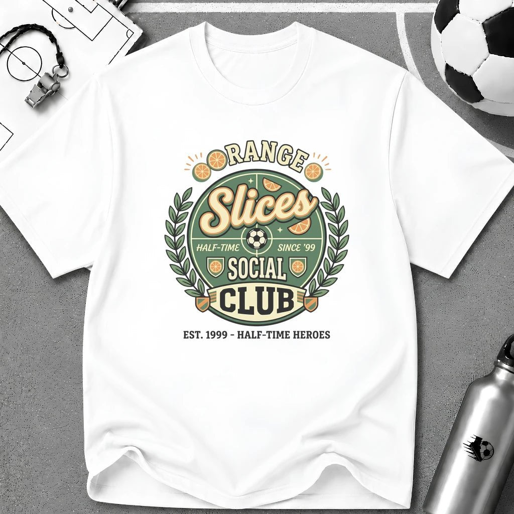 Orange Slices Social Club Funny Soccer T-Shirt - soccer fan t-shirt | GoalRush Studio