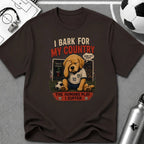 Patriotic Cute Puppy "I Bark For My Country" T-Shirt - soccer fan t-shirt | GoalRush Studio