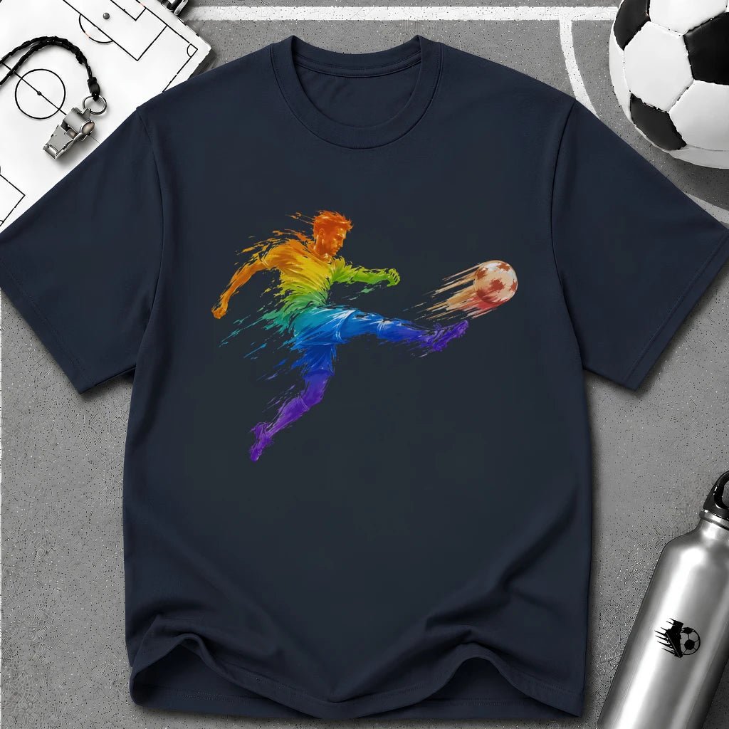 Power Kick Colour Splash T-Shirt - soccer fan t-shirt | GoalRush Studio