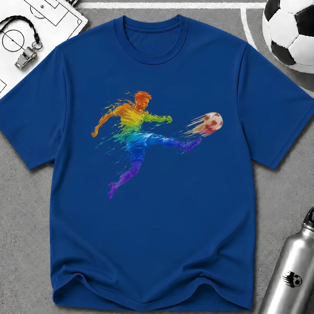 Power Kick Colour Splash T-Shirt - soccer fan t-shirt | GoalRush Studio