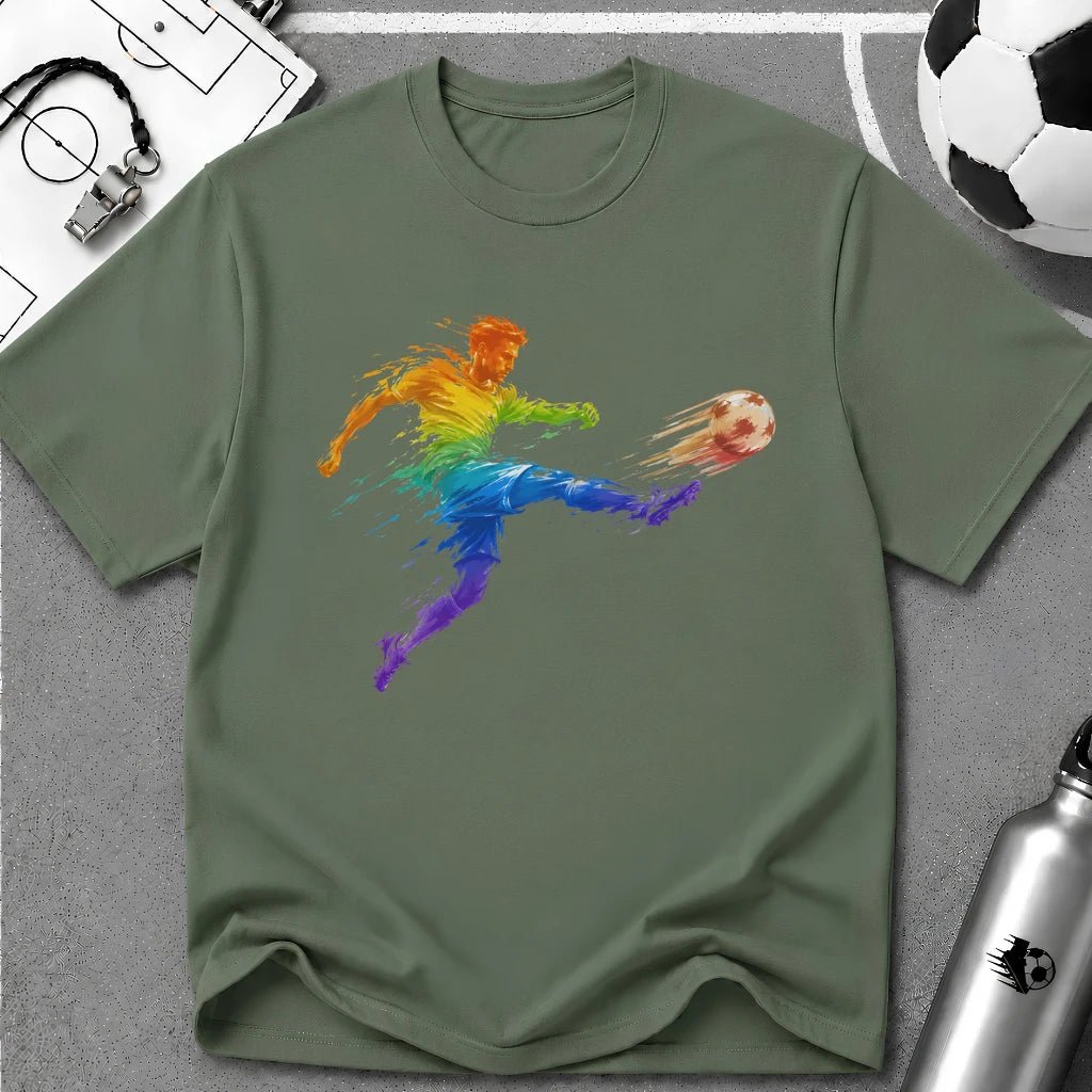 Power Kick Colour Splash T-Shirt - soccer fan t-shirt | GoalRush Studio