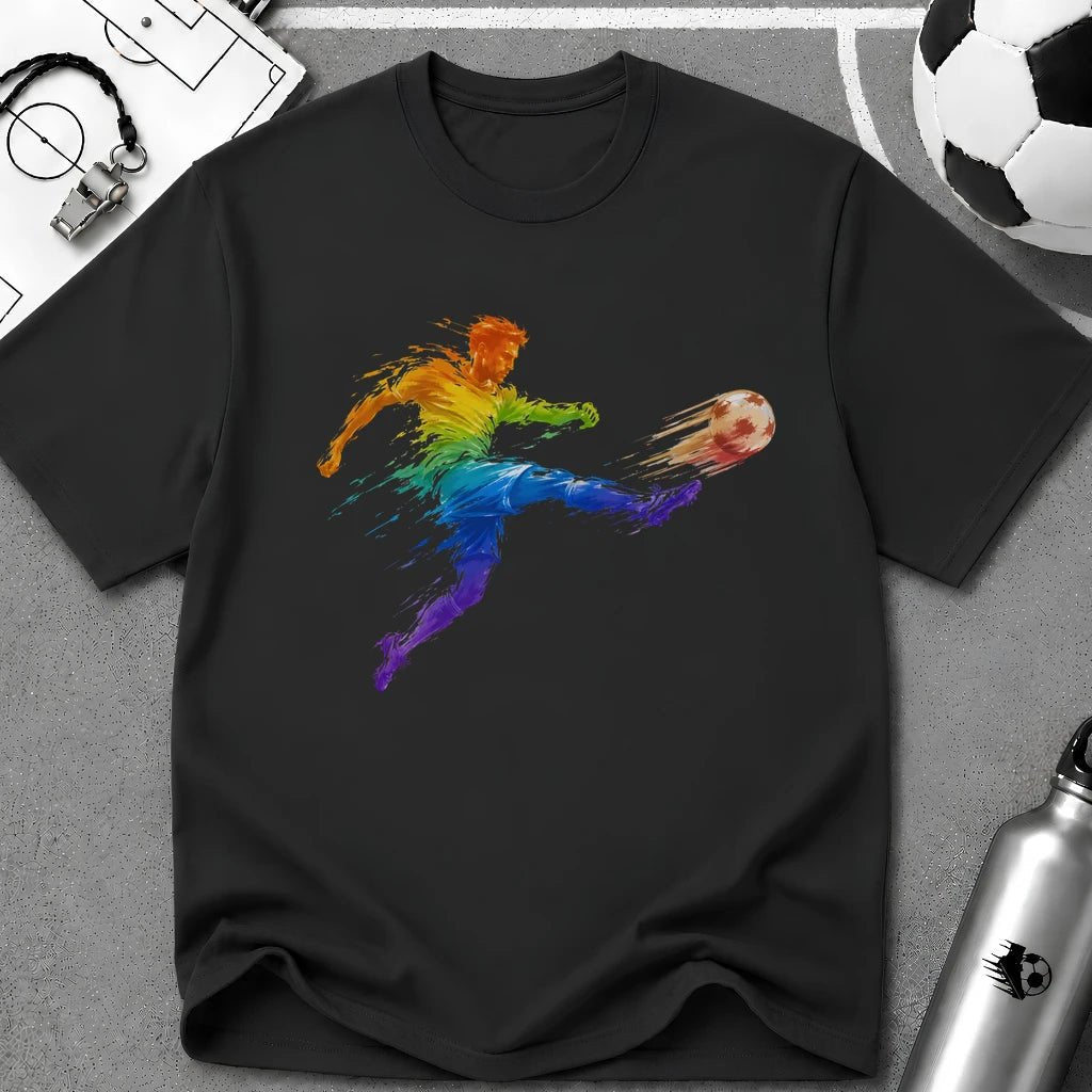 Power Kick Colour Splash T-Shirt - soccer fan t-shirt | GoalRush Studio
