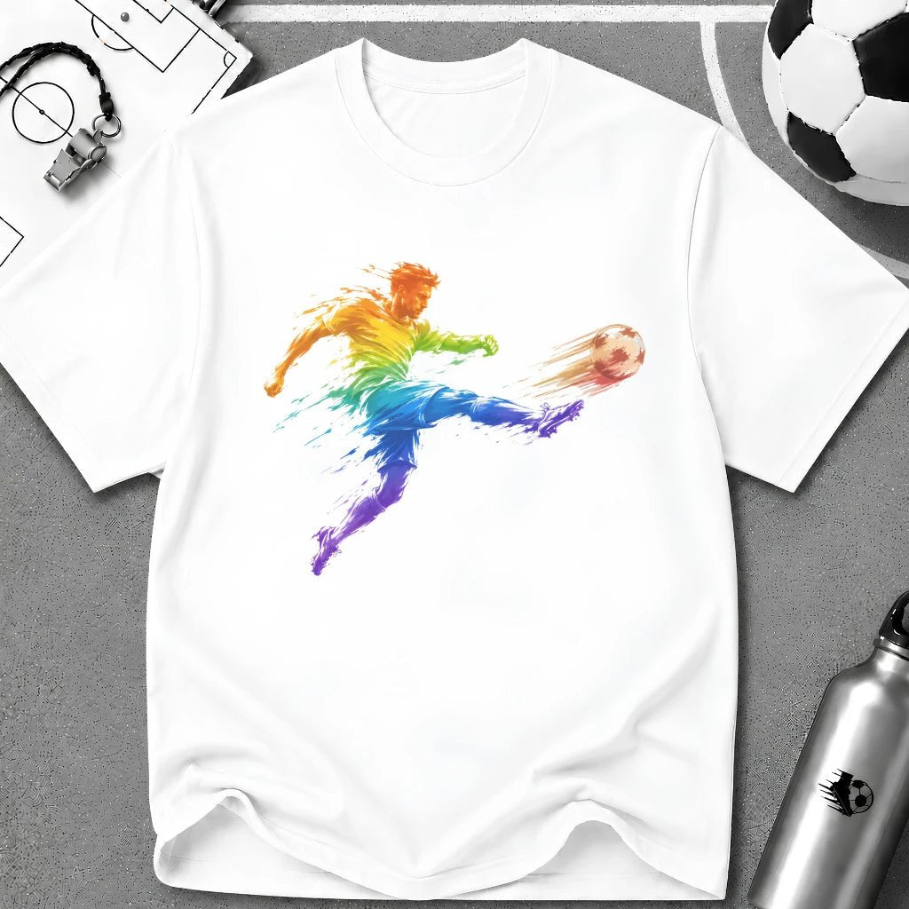 Power Kick Colour Splash T-Shirt - soccer fan t-shirt | GoalRush Studio