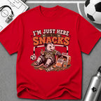 Racoon - I'm Just Here For The Snacks T-Shirt - soccer fan t-shirt | GoalRush Studio