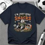 Racoon - I'm Just Here For The Snacks T-Shirt - soccer fan t-shirt | GoalRush Studio