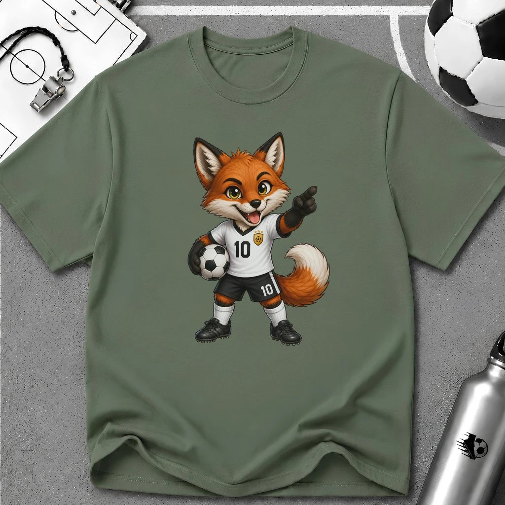 Red Fox Soccer Player T-Shirt - soccer fan t-shirt | GoalRush Studio