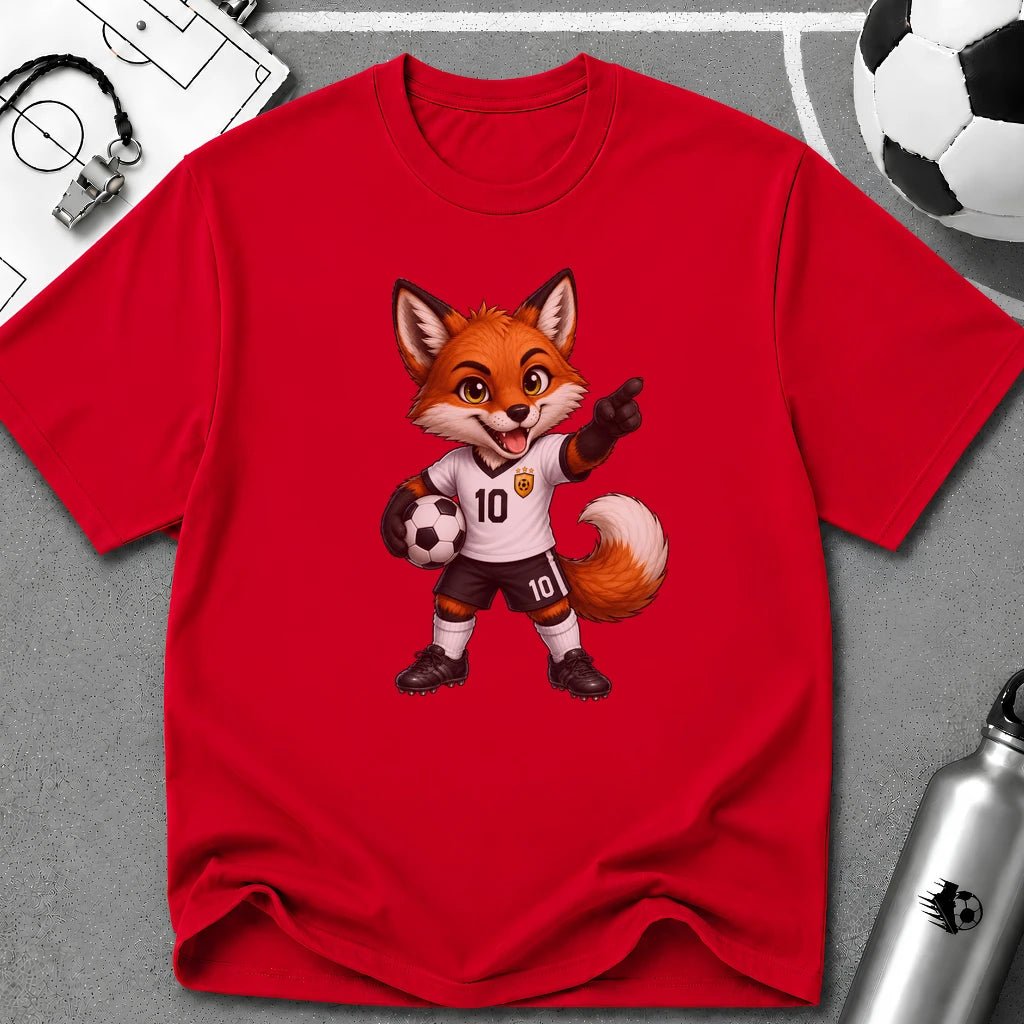 Red Fox Soccer Player T-Shirt - soccer fan t-shirt | GoalRush Studio