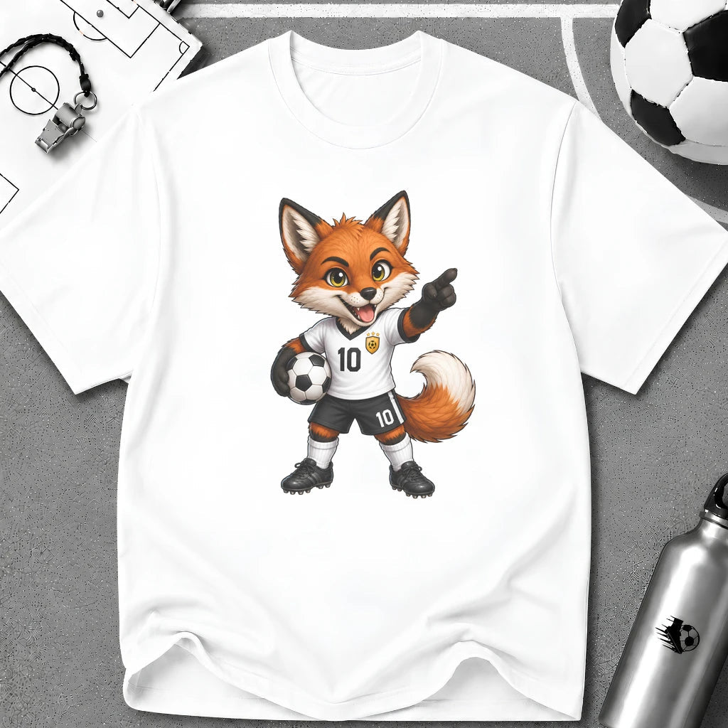 Red Fox Soccer Player T-Shirt - soccer fan t-shirt | GoalRush Studio