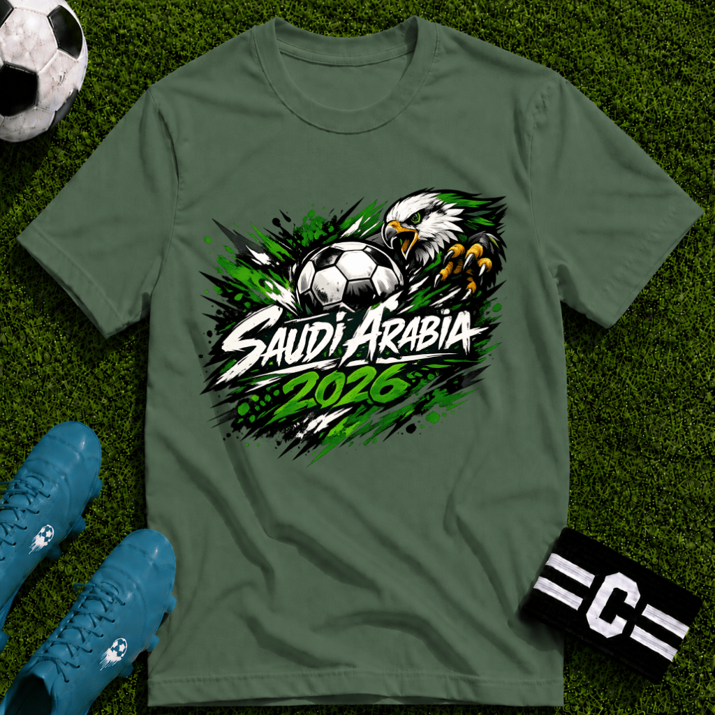 Saudi Arabia 2026 World Cup Graphic T-Shirt - soccer fan t-shirt | GoalRush Studio