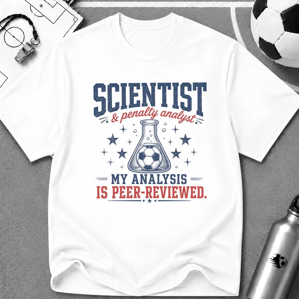 Scientist & Penalty Analyst T-Shirt - soccer fan t-shirt | GoalRush Studio