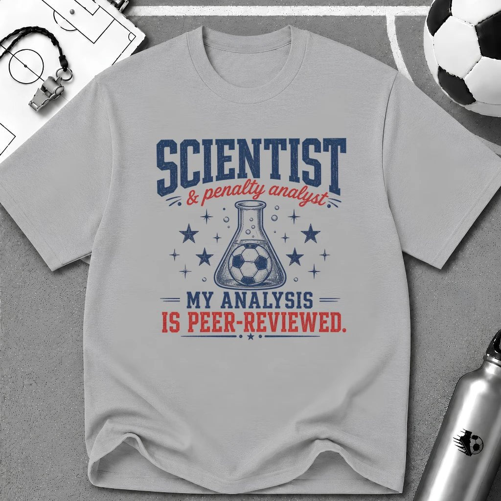 Scientist & Penalty Analyst T-Shirt - soccer fan t-shirt | GoalRush Studio