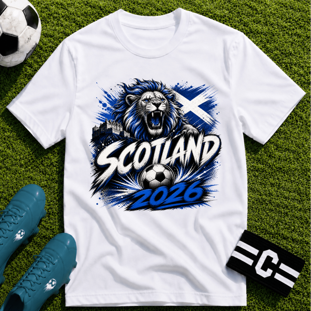Scotland 2026 World Cup Graphic T‑Shirt - soccer fan t-shirt | GoalRush Studio