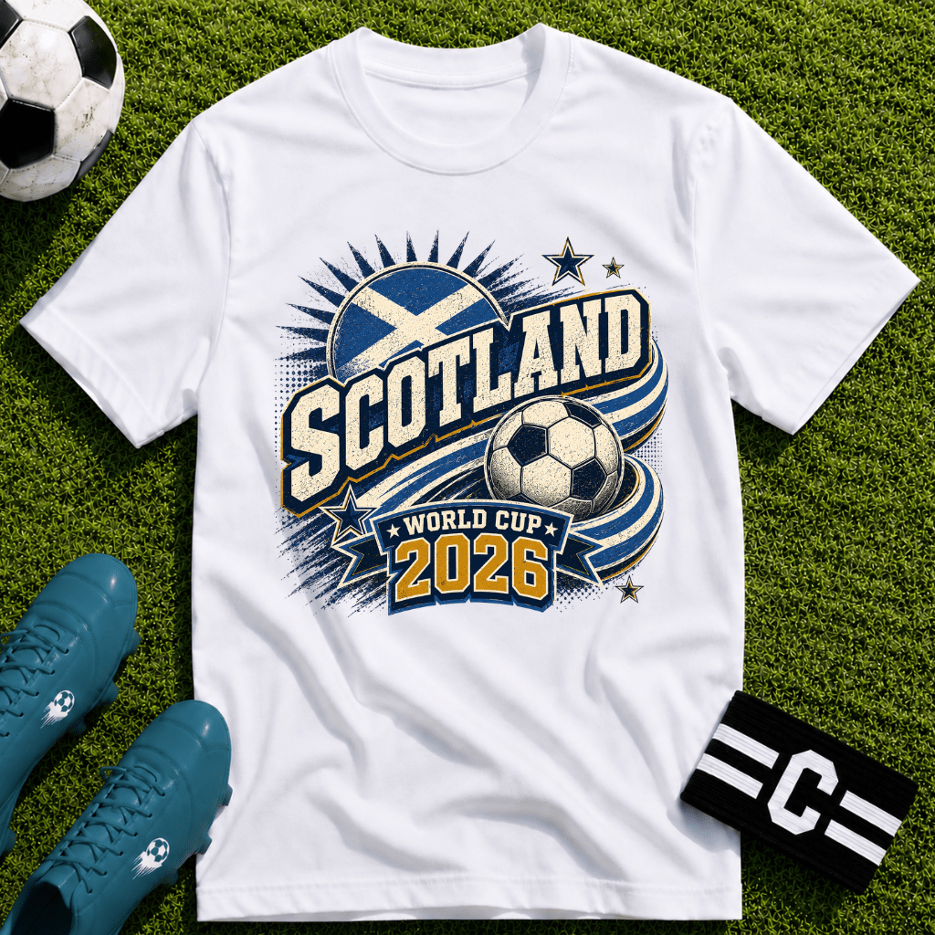 Scotland 2026 World Cup Retro T-Shirt - soccer fan t-shirt | GoalRush Studio