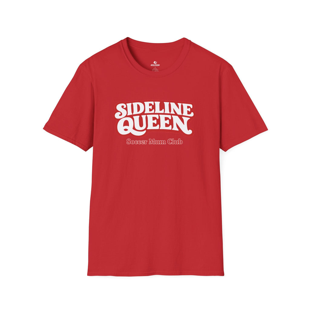Sideline Queen Soccer Mum Club T-Shirt - soccer fan t-shirt | GoalRush Studio