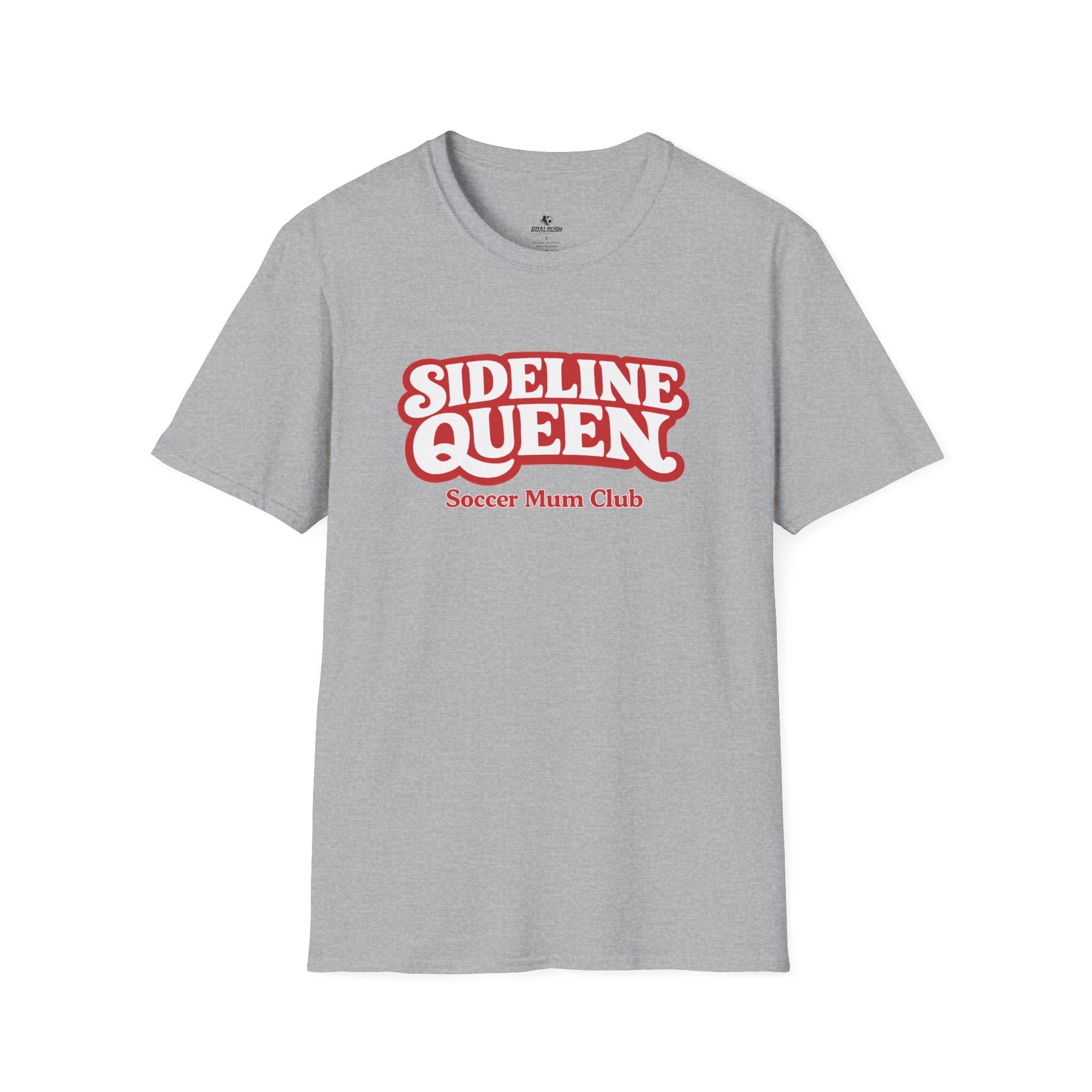 Sideline Queen Soccer Mum Club T-Shirt - soccer fan t-shirt | GoalRush Studio