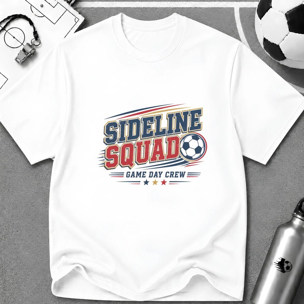 Sideline Squad Game Day Crew T-Shirt - soccer fan t-shirt | GoalRush Studio