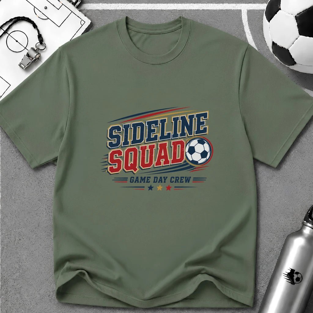 Sideline Squad Game Day Crew T-Shirt - soccer fan t-shirt | GoalRush Studio