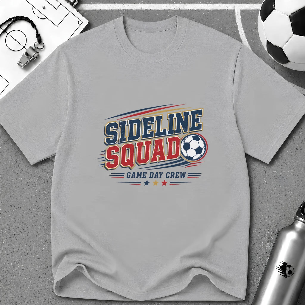 Sideline Squad Game Day Crew T-Shirt - soccer fan t-shirt | GoalRush Studio
