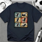 Six Moves Vintage Soccer Silhouette Graphic T-Shirt - soccer fan t-shirt | GoalRush Studio