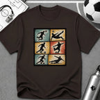 Six Moves Vintage Soccer Silhouette Graphic T-Shirt - soccer fan t-shirt | GoalRush Studio