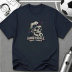 Skull Soccer T-Shirt "Hard Tackle, Soft Touch" - soccer fan t-shirt | GoalRush Studio