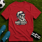 Skull Soccer T-Shirt "Hard Tackle, Soft Touch" - soccer fan t-shirt | GoalRush Studio