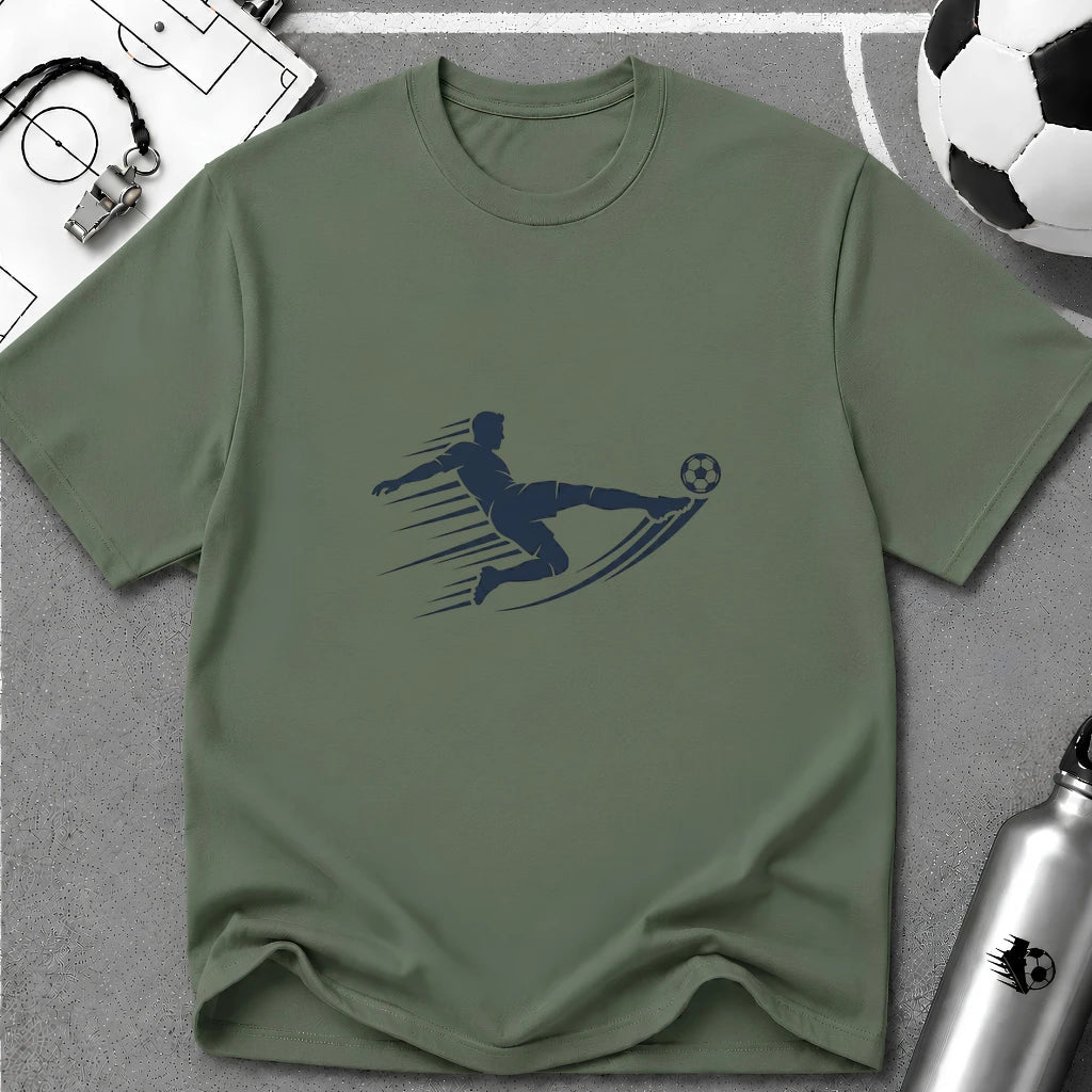 Sliding Tackle Flat Vector Silhouette T-Shirt - soccer fan t-shirt | GoalRush Studio