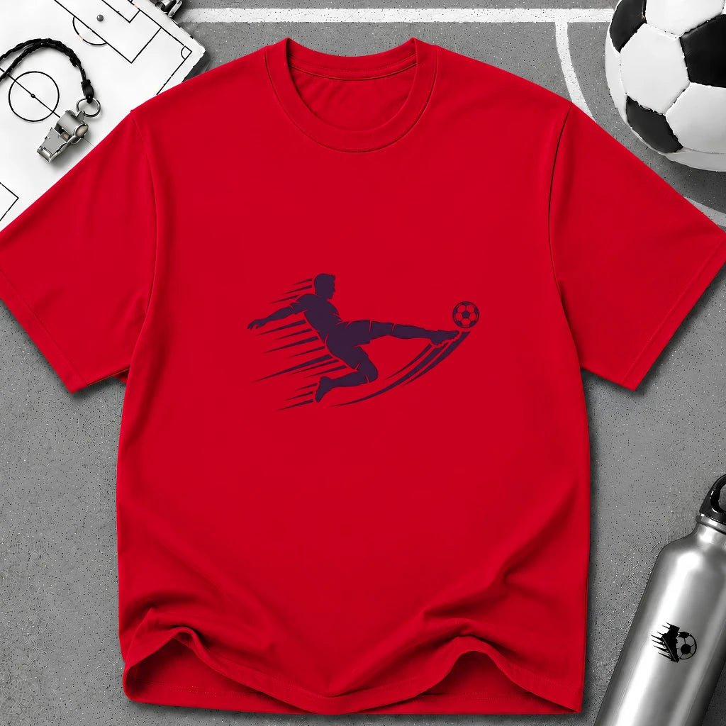 Sliding Tackle Flat Vector Silhouette T-Shirt - soccer fan t-shirt | GoalRush Studio