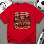 Sloth Football T-Shirt "Fast In My Head, Slow On The Field" - soccer fan t-shirt | GoalRush Studio