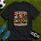 Sloth Football T-Shirt "Fast In My Head, Slow On The Field" - soccer fan t-shirt | GoalRush Studio