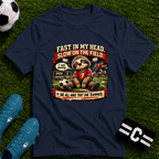 Sloth Football T-Shirt "Fast In My Head, Slow On The Field" - soccer fan t-shirt | GoalRush Studio